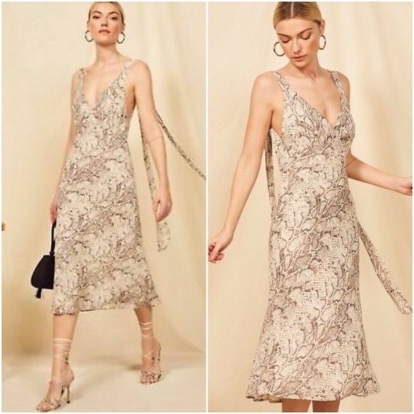 Reformation Dresses & Skirts - Reformation Python Venezia Dress NWT Tie Snake 4